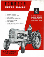 Fiche Publicitaire, Format 21 X 27 Cm Tracteur "Fordson SUPER MAJOR" Caractéristiques Techniques - FORD - Tractores