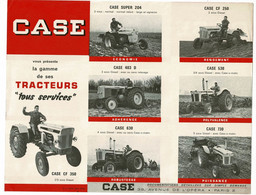 Fiche Publicitaire, Format 21 X 27 Cm Case, Gammes Trateurs Et Machines Agricoles, Photos De Différents Modèles - Tractors