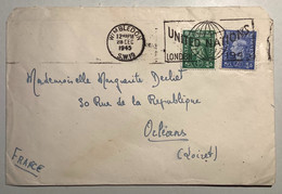 SCARCE "UNITED NATIONS LONDON 1945 / WIMBLEDON 1945" Slogan Machine Postmark GB KGVI Cover(U.N UNO - Covers & Documents