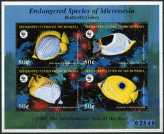 Micronesia 1997 MiNr. 583 - 586 (Block A27) Mikronesien MARINE LIFE Butterfly FISHES WWF  1 S\sh  MNH** 65.00 € - Nuevos