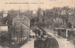Rare Cpa Fontenay Aux Roses La Gare Avec Train - Fontenay Aux Roses