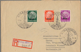 1940 STRASSBURG Einschreiben N. Wismar/Ank.Stpl. - Brieven