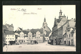 AK Colditz, Markt, Colonialwaren Hermann Weichert - Colditz