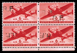 Casablanca Type II: 2 Exemplaires Surcharge 'RF' Renversée Tenant à 1 Exemplaire Double Surcharge Et Un Normal Qualité** - Military Airmail