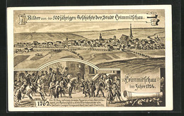 AK Crimmitschau, Bilder Aus Der 500 Jährigen Geschichte, Panorama Im Jahre 1724 Und 1762 - Crimmitschau