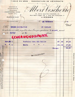 87- LIMOGES- FACTURE ALBERET VESCHERRE- MANUFACTURE VETEMENTS- TISSUS- 17 RUE HAUTE VIENNE- 1938 - Textile & Vestimentaire