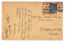 Carte Postale 1929 Monaco  Édition Madame Gonod Flamme Monte Carlo Climat Incomparable Tous Les Sports - Cartas & Documentos