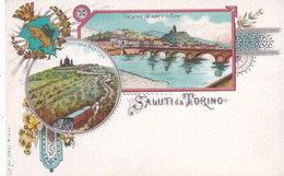 A10798- LA GRAN MADRE DI DIO, THE BRIDGE, COLLINA DI SUPERGA, SALUTI DA TORINO ITALIA POSTCARD - Ponts