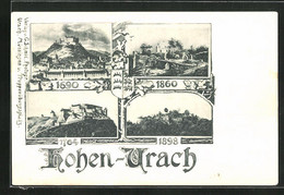 AK Hohen-Urach, Burgansichten 1690, 1860, 1764, 1898 - Bad Urach