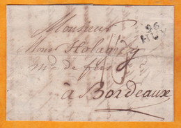 1810 Marque Postale 96 HUY, Auj.en Belgique, Départ Conquis De L'Ourthe, Vers Bordeaux - Holagray Marchand De Fers - 1792-1815: Conquered Departments