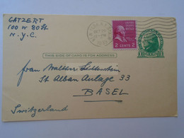 D181523  USA  Uprated Postcard Stationery  1939 New York  Sent To Basel - 1921-40