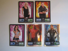 Lot 5 Cartes De Catch TOPPS SLAM ATTAX Trading Card Game - Trading Cards