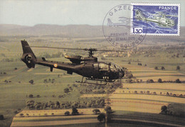 A10833- GAZELLE HELICOPTER AIRPLANE, 1975 LE BOURGET FRANCE USED STAMP POSTCARD - Hubschrauber
