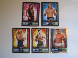 Lot 5 Cartes De Catch TOPPS SLAM ATTAX Trading Card Game - Tarjetas