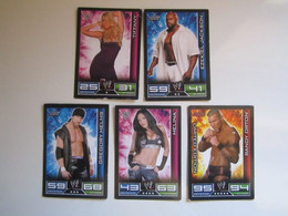 Lot 5 Cartes De Catch TOPPS SLAM ATTAX Trading Card Game - Trading Cards