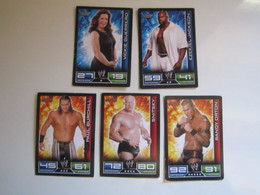 Lot 5 Cartes De Catch TOPPS SLAM ATTAX Trading Card Game - Trading Cards