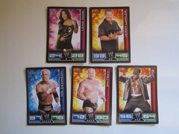 Lot 5 Cartes De Catch TOPPS SLAM ATTAX Trading Card Game - Tarjetas