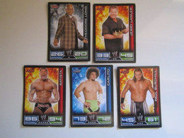 Lot 5 Cartes De Catch TOPPS SLAM ATTAX Trading Card Game - Tarjetas