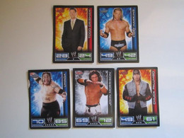 Lot 5 Cartes De Catch TOPPS SLAM ATTAX Trading Card Game - Tarjetas