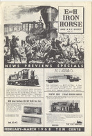 Catalogue E And H IRON HORSE 1968 February-March Digest Tyco AHM Rivarossi - English