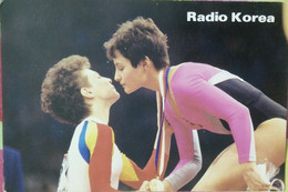 RADIO, TELECOMMUNICATION, DXing, SHORT WAVE LISTENING, QSL Card, Summer Olympics 1988, Gymnastics, Sports, Radio Korea - Radio