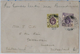 39739  - HONG KONG -  POSTAL HISTORY - GEORGE V On COVER To SWITZERLAND 1937 - Storia Postale