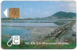St. Maarten (Antilles Netherlands) - Tel-Em - Beach, Gem1A Symm. Black, 1996, 60U, Used - Antilles (Neérlandaises)