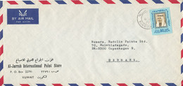 Kuwait Air Mail Cover Sent To Denmark 8-3-1977 Single Franked - Koweït