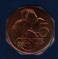 TRINIDAD AND TOBAGO 5 CENTS 2005  KM# 30 Paradisaea Apoda - Trinité & Tobago