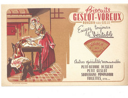 BUVARD Biscuits GESLOT VOREUX Sablé Des Flandres Bien Voir Les 2 Scans - Sucreries & Gâteaux