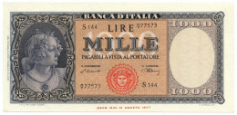 1000 LIRE ITALIA ORNATA DI PERLE MEDUSA 10/02/1948 SUP - Altri & Non Classificati