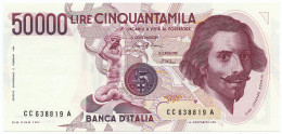 50000 LIRE GIAN LORENZO BERNINI I TIPO LETTERA C 01/12/1986 FDS-/FDS - Otros & Sin Clasificación