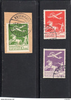 Danemark: Série De 3 Valeurs PA Oblitérées Dont Une Sur Fragment N°1,N°2, N°3 - Airmail