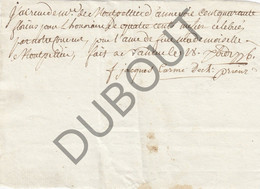 Manuscript Annevoie - De Montpellier 1776 - Carmelites Déchaussés (U113) - Manuscritos