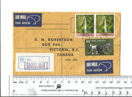 New Zealand Edgecumbe Registered To Victoria BC Canada  .......(Box 5) - Storia Postale