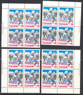 Canada 1979 Quebec Carnival, Mint No Hinge, Corner Blocks, Incl. Error 780i, Sc# 780, 780i - Unused Stamps