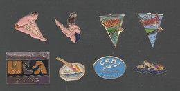 PINS PIN'S NATATION PLONGEON 888 EAU VITTEL VICHY CSM MARSEILLE US OLYMPIC FESTIVAL LOT 8 PINS - Natation