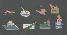 PINS PIN'S NATATION PLONGEON 889 TROPHEE LEGRAND WATER POLO CHAMPIONAT MONTPELLIER BETHUNE  VICHY  LOT 8 PINS - Swimming