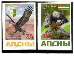 Abkhazia . EUROPA 2019. National Birds. (Arms,Flag) . Imperf. 2 V:25,30 - 2019