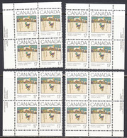 Canada 1980 Christmas, Mint No Hinge, Corner Blocks, Sc# 871, SG - Ongebruikt