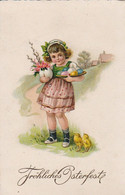 AK Fröhliches Osterfest - Mädchen Mit Ostereiern Und Küken  (57028) - Easter