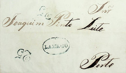 1848 Portugal Pré-Filatelia LMG 3 «LAMEGO» Azul - ...-1853 Vorphilatelie