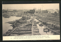 AK Alfortville, Inondation 1910, Etat Des Voies Du Chemin De Fer, Hochwasser - Inondations