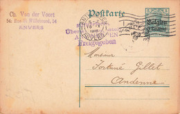 ENTIER DE BELGIQUE/OCCUPATION - CARTE ANVERS 1915 - Occupazione 1914 – 18