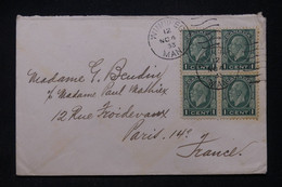 CANADA - Enveloppe De Winnipeg Pour Paris En 1933, Affranchissement En Bloc De 4 - L 101127 - Lettres & Documents