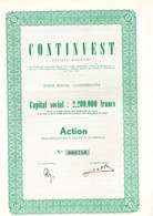 S.A. CONTINVEST - LUXEMBOURG - ACTION AU PORTEUR - JUIN 1964 - Elektriciteit En Gas