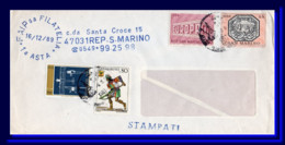 1989 San Marino Saint Marin Large Letter  Multifranked Drucksache Imprimee - Briefe U. Dokumente