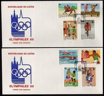 FDC (1267/1274) - Olymphilex '85-Expo Philatélique Internationale / Internationale Filatelistische Tentoonstelling ZAÏRE - 1980-1989