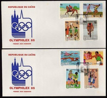 FDC (1267/1274) - Olymphilex '85-Expo Philatélique Internationale / Internationale Filatelistische Tentoonstelling ZAÏRE - Used Stamps