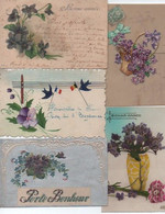 LOT DE  13  CPA  FANTAISIES  FLEURS VIOLETTES - 5 - 99 Cartes